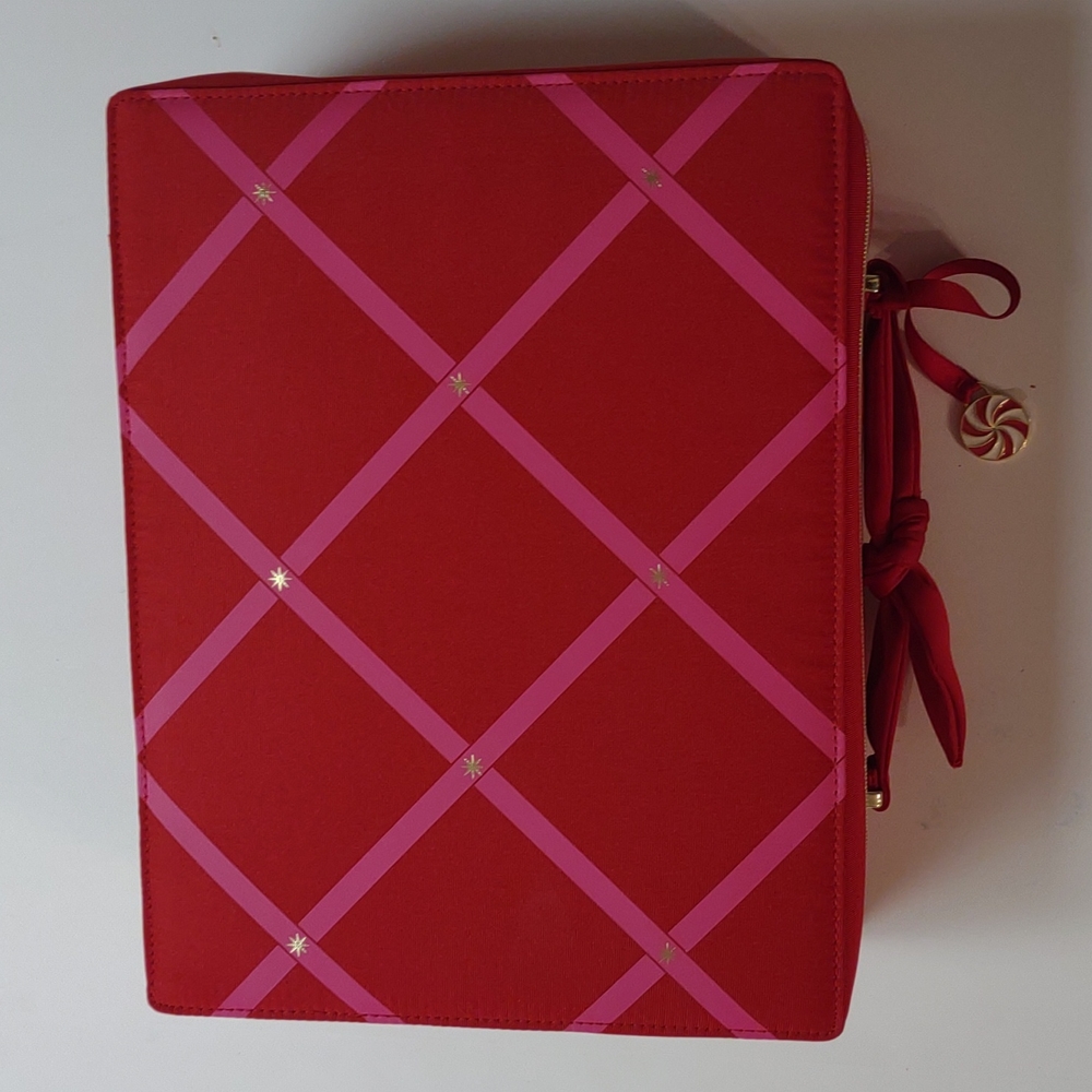 Estee Lauder Cosmetic Makeup Bag Case Red